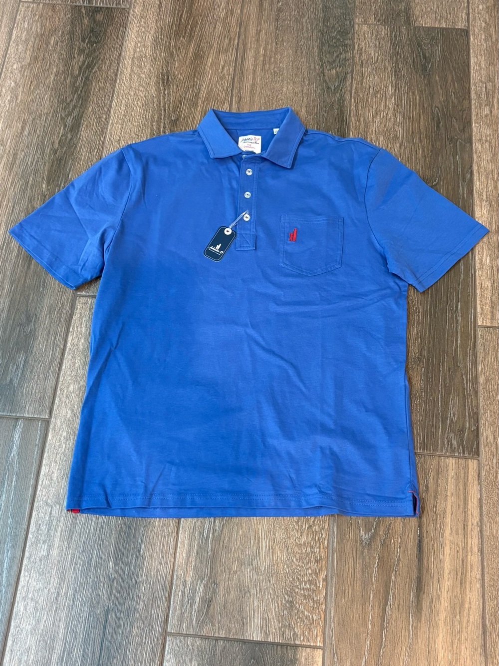 NWT Johnnie-O Blue 4-Button Short-Sleeve Polo SZ M